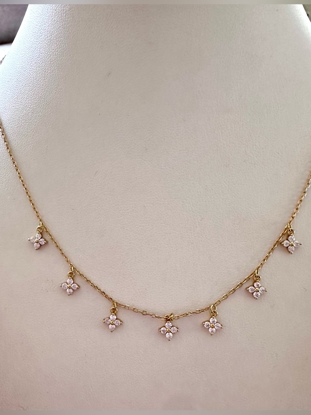 Petite clover charm necklace